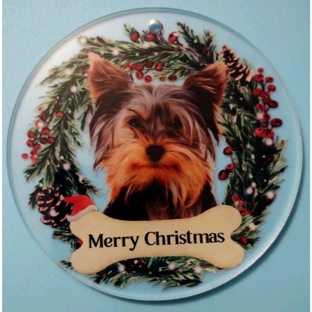 Xmas Ornament YORKSHIRE TERRIER Dog Christmas (9-PACK) +1 "THE BROTHER ELF." - Picture 2 of 7